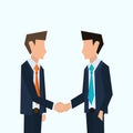 Two businessmen shake their hands. Partnership vector illustration Royalty Free Stock Photo