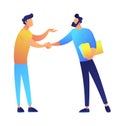 Two businessmen shaking hands vector illustration. Royalty Free Stock Photo