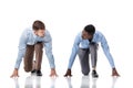 Two businessmen on the start line Royalty Free Stock Photo