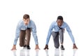 Two businessmen on the start line Royalty Free Stock Photo