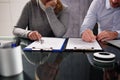 Two Businesspeople Hand Working