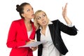 Two businesswoman looking up Royalty Free Stock Photo