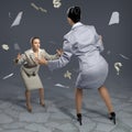 Two businesswomen fighting as sumoist Royalty Free Stock Photo