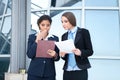 Two businesswomen working