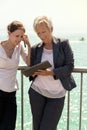 Two businesswomen working outside the office Royalty Free Stock Photo