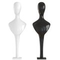 Two bust of mannequins black and white on stands on an isolated background. 3d rendering. Jewelry holder