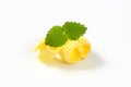 Two butter curls Royalty Free Stock Photo