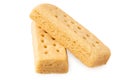 Two butter shortbread finger biscuits Royalty Free Stock Photo