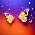 two butterflies with stars on them Royalty Free Stock Photo