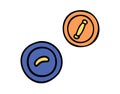 Two buttons, hand drawn doodle Royalty Free Stock Photo