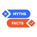 Facts versus myths choice buttons showing true or false information Royalty Free Stock Photo