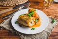 Two Cabbage Rolls Stuffed with Minced Beef Royalty Free Stock Photo