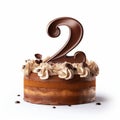 Two Cake With Chocolate And Number Two - Smooth Curves And Multiple Patterns