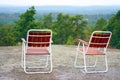 Two campchairs waiting on mountaintop