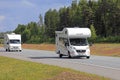 Two Camper Vans on the Road