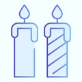 Two candles flat icon. Candlelight vector illustration isolated on white. Flame gradient style design, designed for web Royalty Free Stock Photo