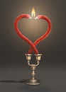 Two candles forming heart shape