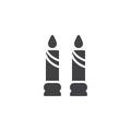 Two candles vector icon