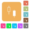 Two candlesticks rounded square flat icons