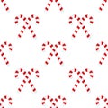 Two Candy Canes Icon Seamless Pattern