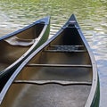 Two canoes on a lake