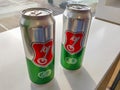 Two cans of Becks beer original from Bremen Germany Royalty Free Stock Photo