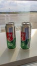 Two cans of Becks beer original from Bremen Germany Royalty Free Stock Photo