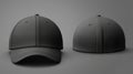 Two caps in different angles on a monochrome background. Mock up, material for mounting and presentation of logos Royalty Free Stock Photo