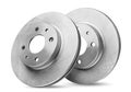 Two car brake discs close-up on a white. Isolated Royalty Free Stock Photo