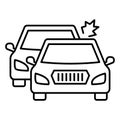 Two car collision Isolated Vector icon that can be easily modified or edited