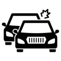 Two car collision Isolated Vector icon that can be easily modified or edited