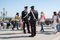 Two carabinieri police standing in uniform on popular tourist destination