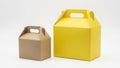 Two cardboard boxes with handles on a white background isolated on white background Royalty Free Stock Photo