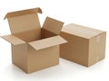 Two cardboard boxes isolated on white background Royalty Free Stock Photo