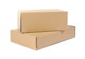 Two cardboard parcel boxes isolated on white Royalty Free Stock Photo