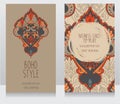 Two cards for boho style Royalty Free Stock Photo