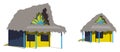 Two caribbean beach huts