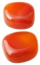 Two carnelian (cornelian, sard) gemstones