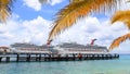 Two Carnival cruise liners at Puerta Maya Pirs in Cozumel, Mexico. The economy of Cozumel is based on tourism