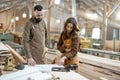 Two carpentry workers at the manufacturing