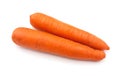 Two carrot isolated on white background with clipping path or make selection. Fresh vegetable