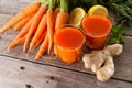 two carrot smoothies. High quality photo Royalty Free Stock Photo