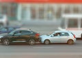 Two cars accident on city street Royalty Free Stock Photo