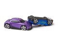 Two cars accident on white background, Transport and Royalty Free Stock Photo