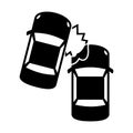Two cars collide corner Isolated Vector icon that can be easily modified or edited Royalty Free Stock Photo