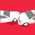 Two cars hit head Royalty Free Stock Photo