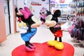 Two Cartoon characters, Mickey mouse and Minnie mouse of The Walt Disney Company in the children`s world store. Moscow. 14.12.201