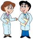 Two cartoon doctors