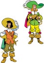 Two cartoon Musketeers