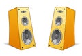 Two cartoon speakers